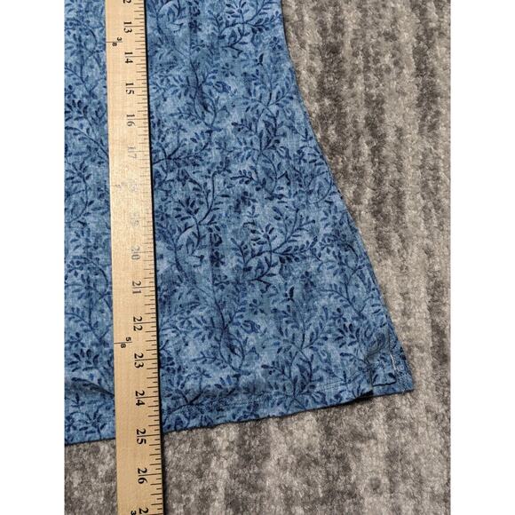 Isaac Mizrahi Live! Allover Floral Print Button Front Top Women PL Blue aA06 - Picture 14 of 15